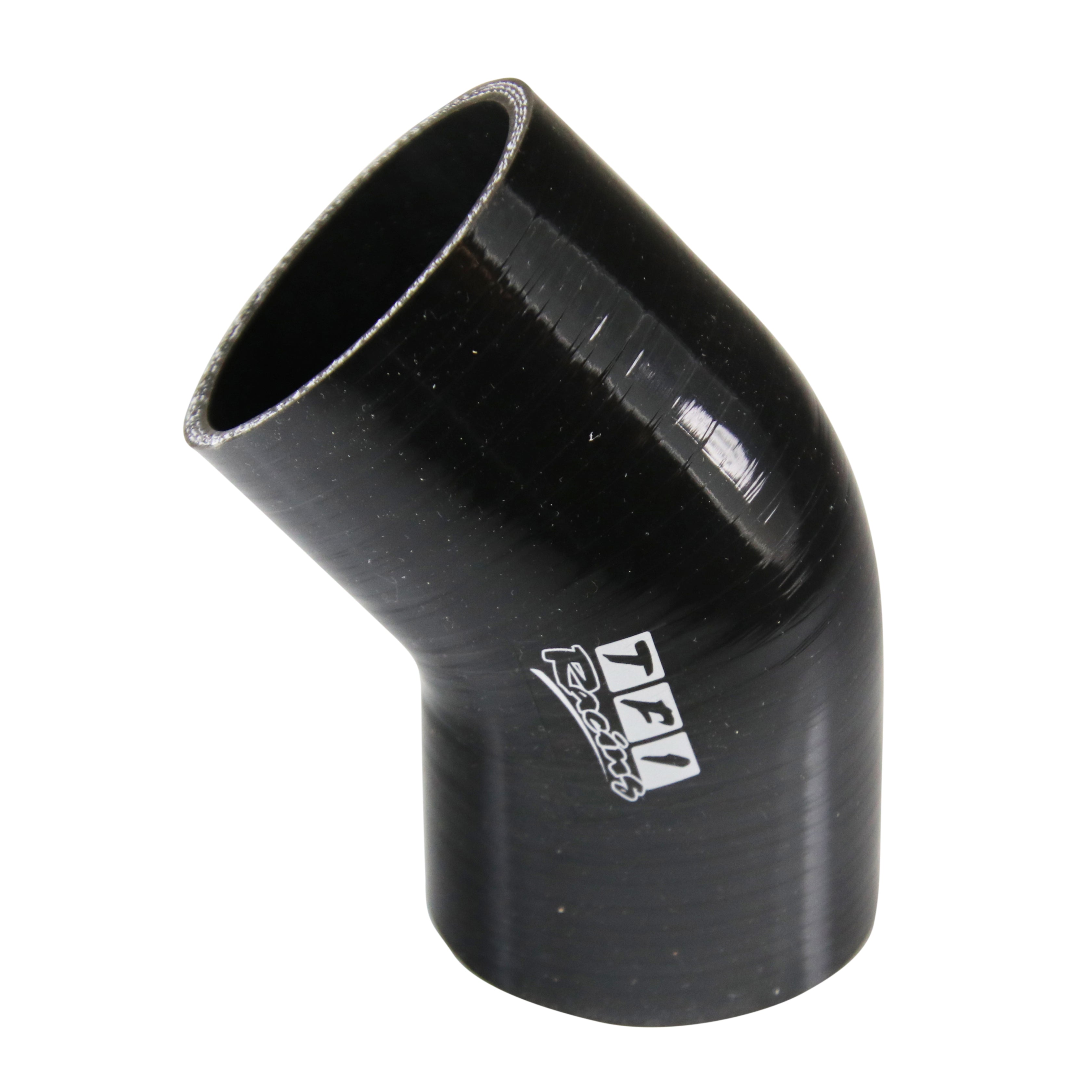 TFI Racing Silicone Hose Black 45 Deg Elbow 63mm (2.5") ID, 50mm Leg Length