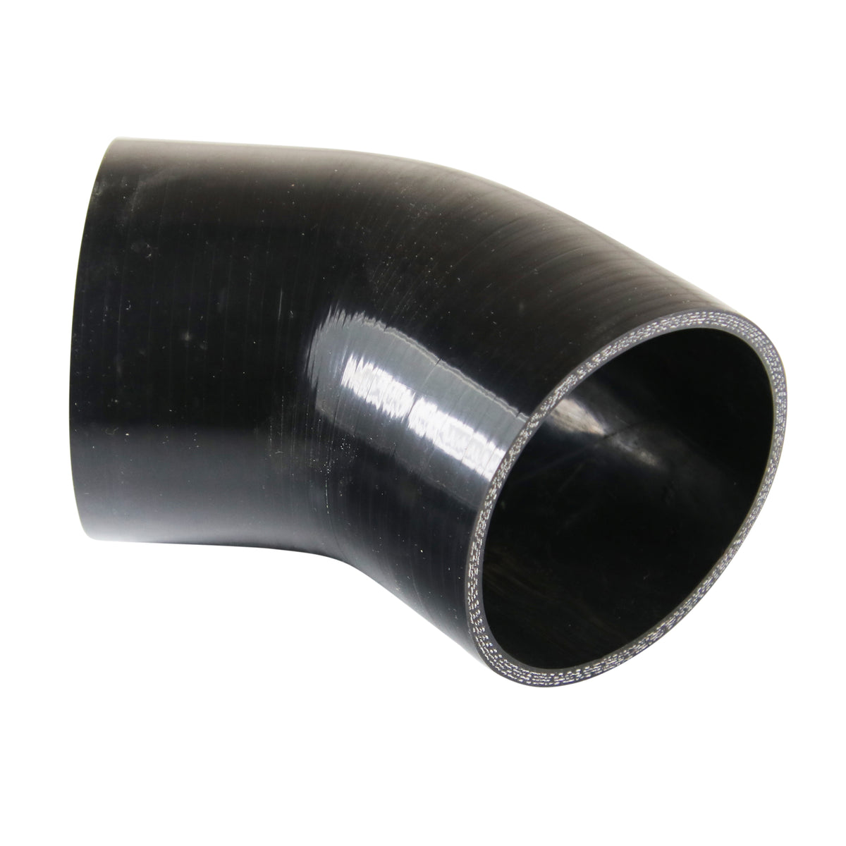 TFI Racing Silicone Hose Black 45 Deg Elbow 95mm (3.75") ID, 50mm Leg Length