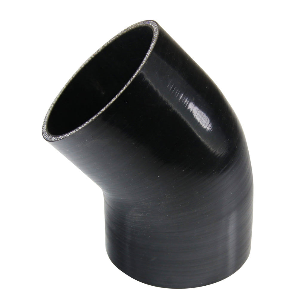 TFI Racing Silicone Hose Black 45 Deg Elbow 95mm (3.75") ID, 50mm Leg Length