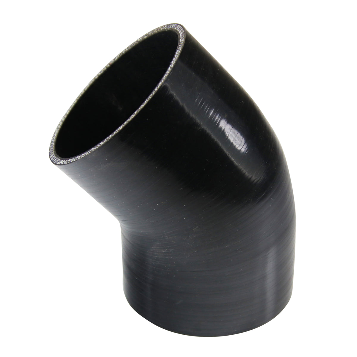TFI Racing Silicone Hose Black 45 Deg Elbow 95mm (3.75") ID, 50mm Leg Length
