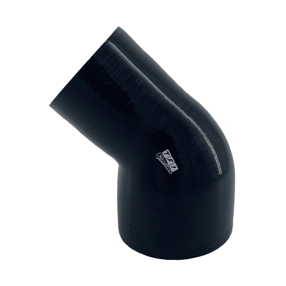 TFI Racing Silicone Hose 45 Deg Reducing Elbow 102 to 76mm (4" to 3") ID, 50mm