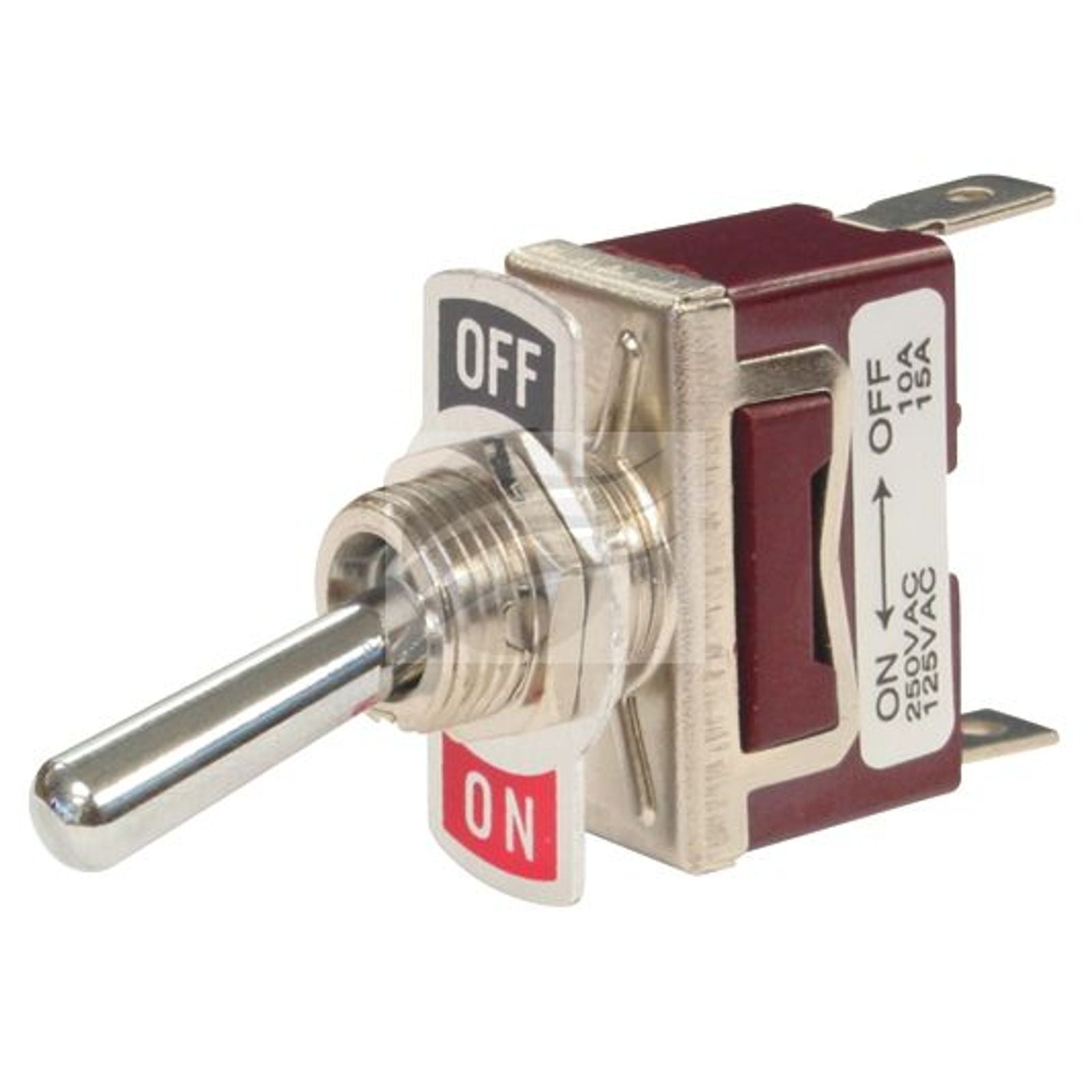 Switch Toggle on / OFF 12/24V 20amp @ 12v, 10amp @ 24V With on / OFF TAB Plate J