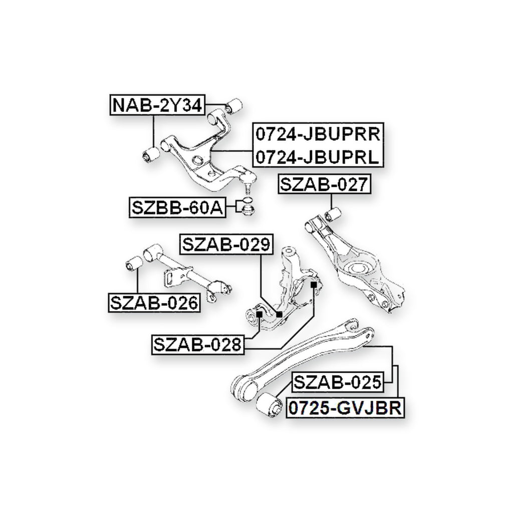 Suzuki Grand Vitara JB416X Rear Lower Knuckle Bushing 2006-2014