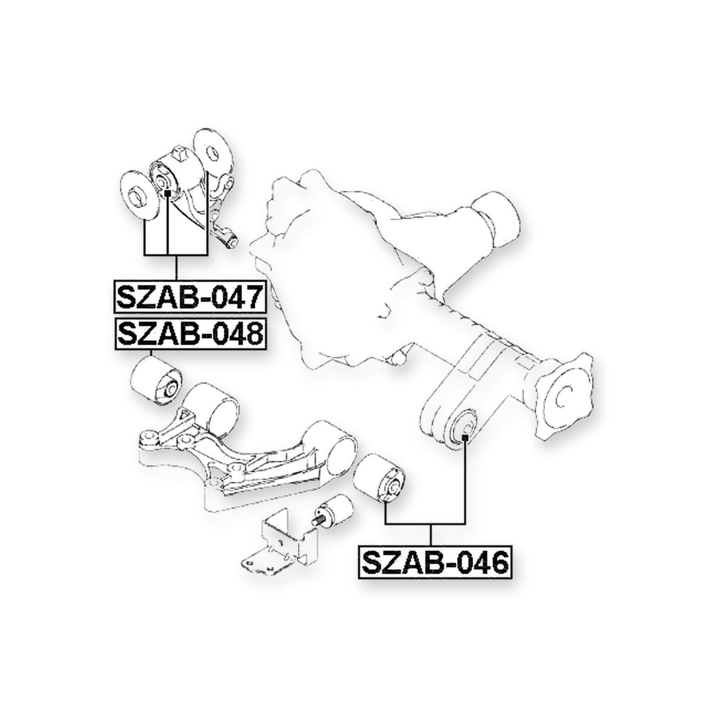 Suzuki Grand Vitara JB416X Front Right Differential Mount Bushing 2006-2014