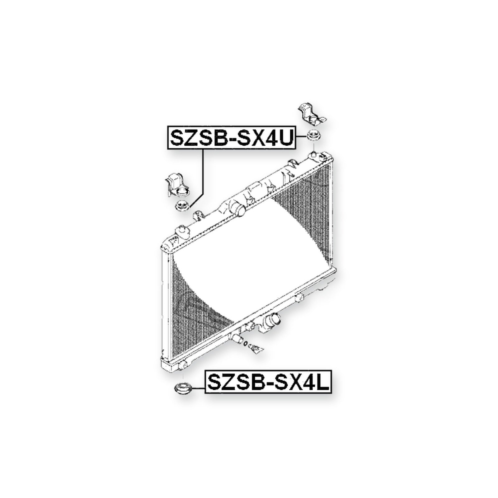 Opel Agila-B Mount Rubber Radiator