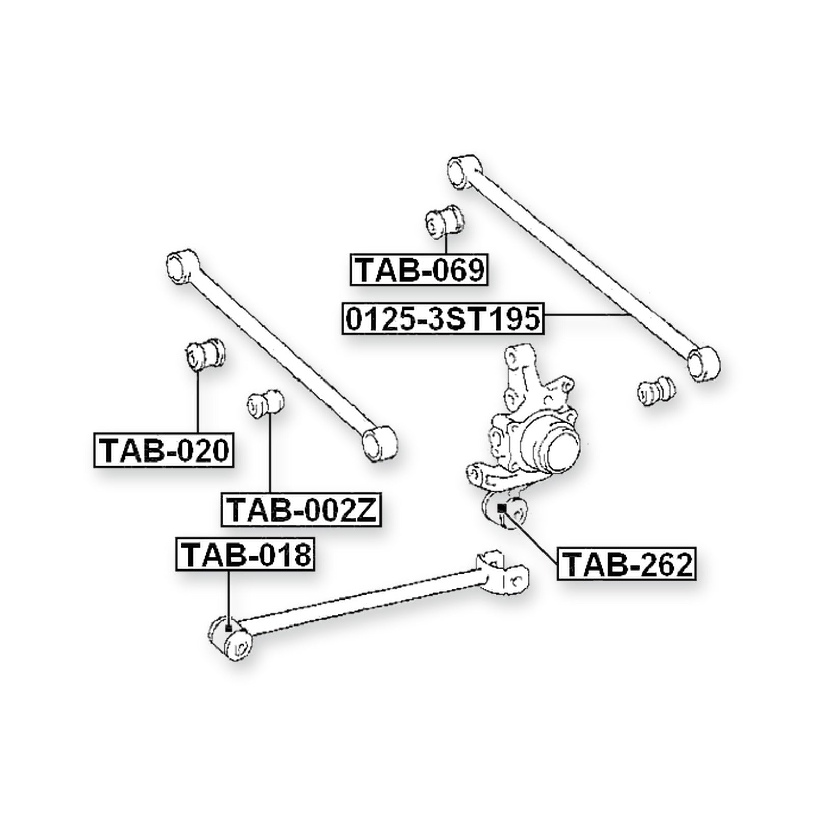 Toyota Caldina Front Trailing Rod Bushing