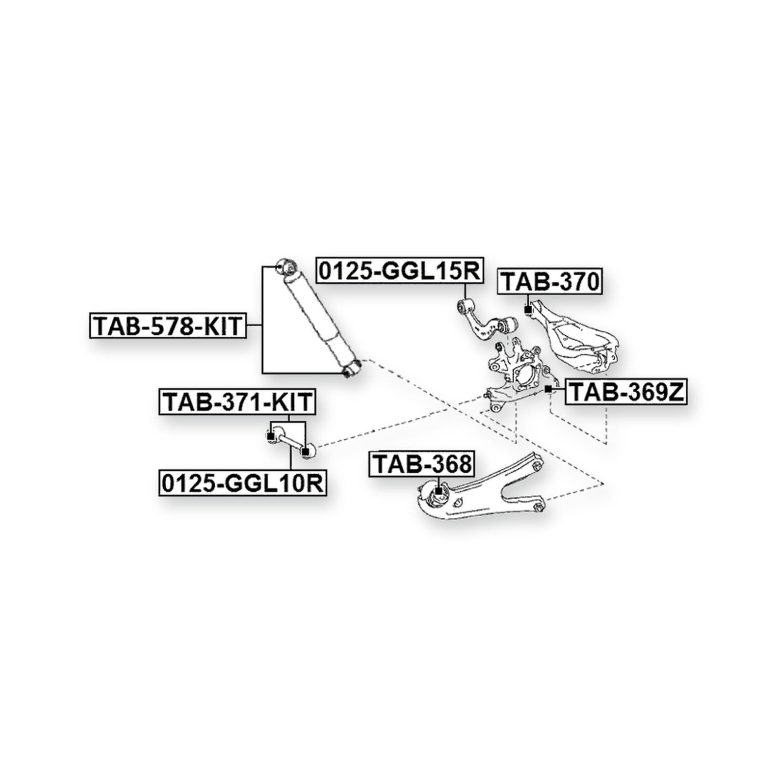 Toyota Highlander Rear Trasverse Rod Bushing Kit & More