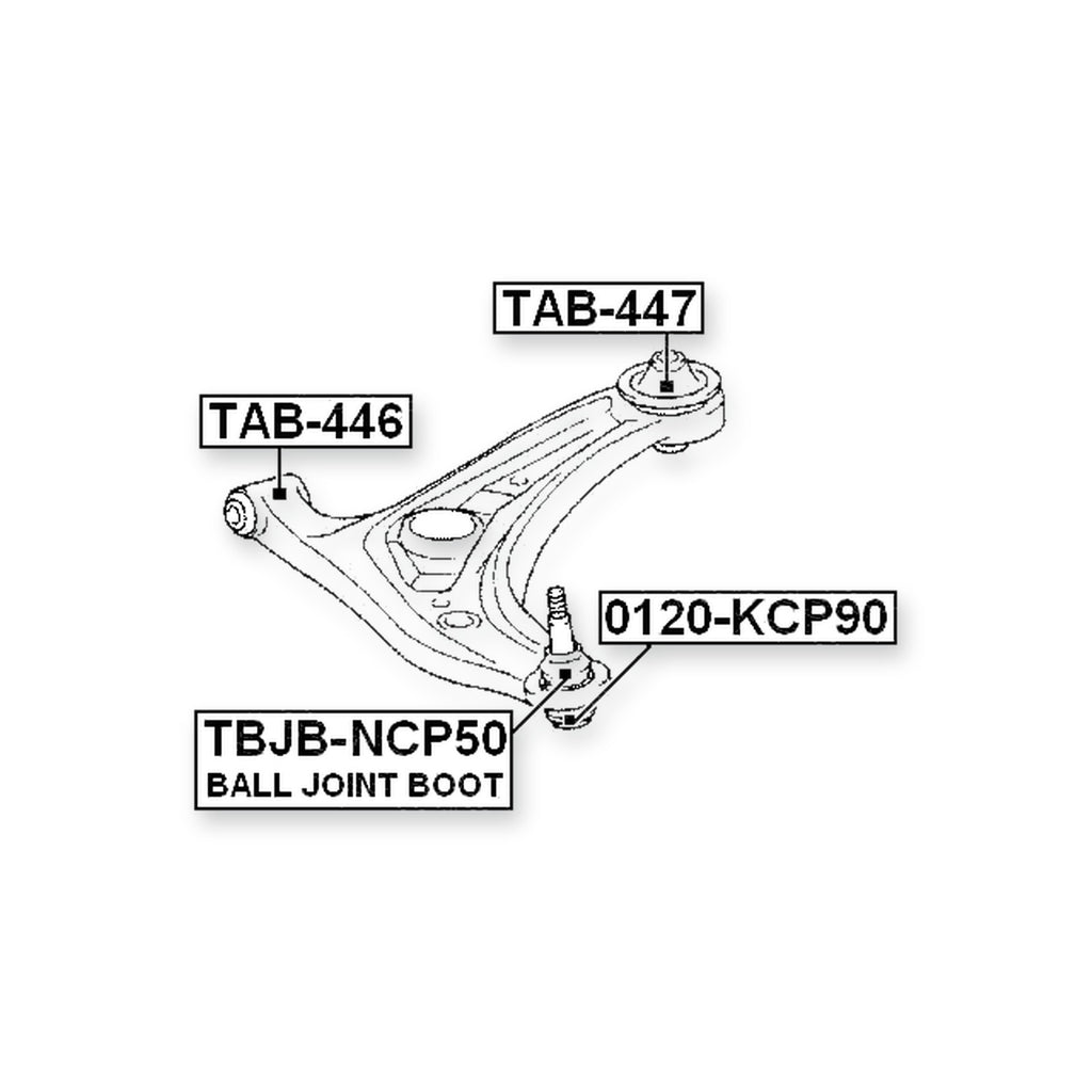 Toyota Aqua NHP10 Front Lower Bushing, Control Arm & More