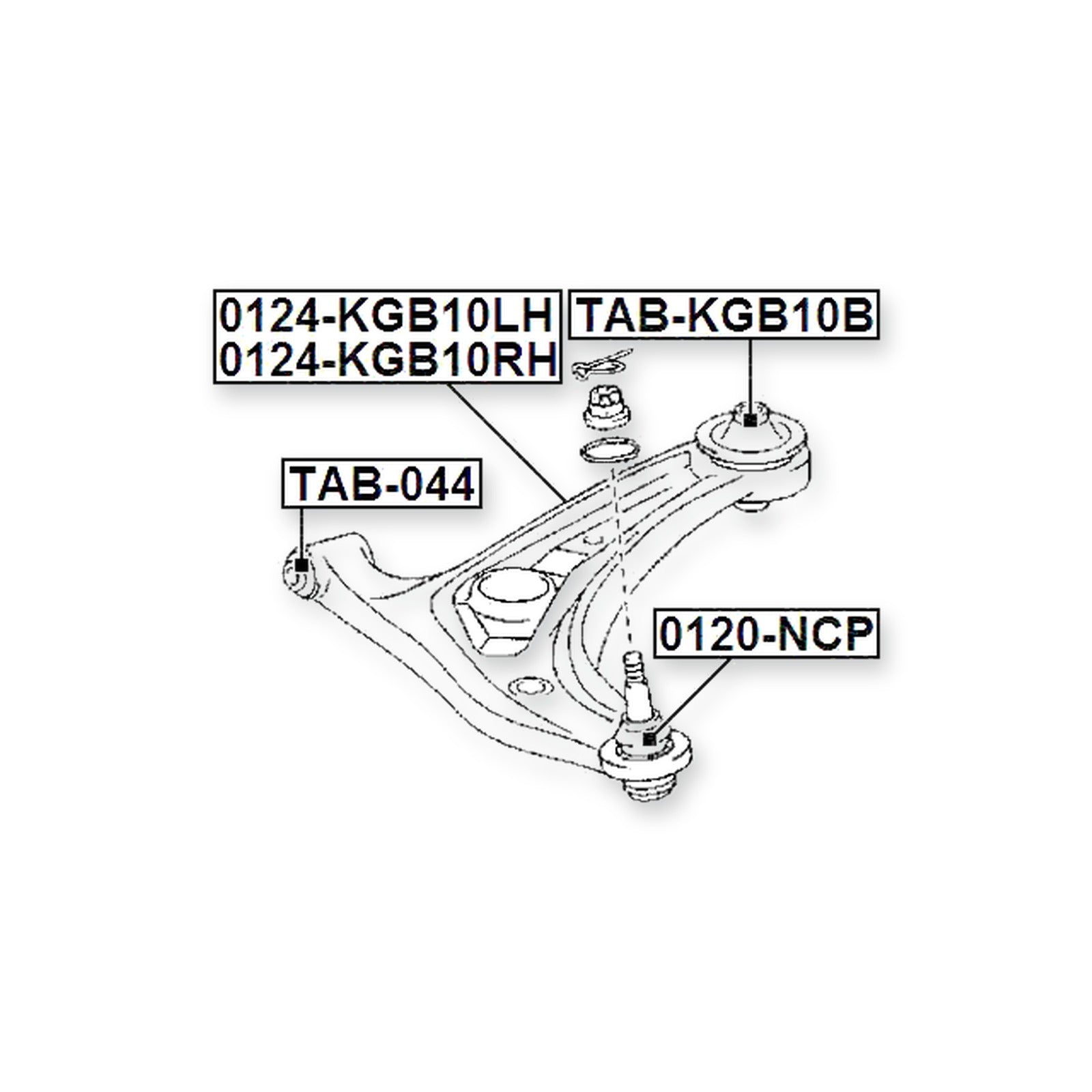 Peugeot 107 Front Lower Bushing, Control Arm 2006-2014