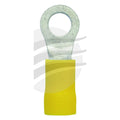 Ring Terminal 5mm Insul PVC Copper Sleeve DBL Crimp Yellow Jaylec