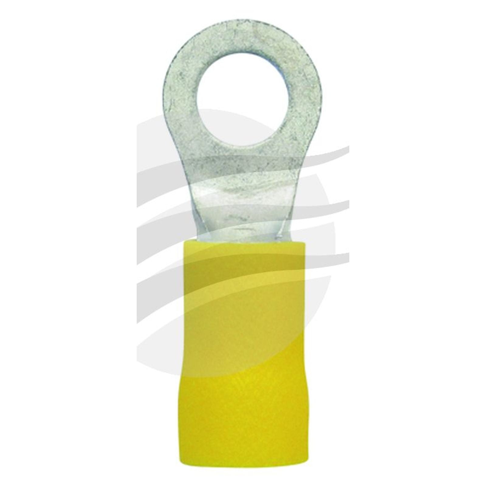 Ring Terminal 5mm Insul PVC Copper Sleeve DBL Crimp Yellow Jaylec