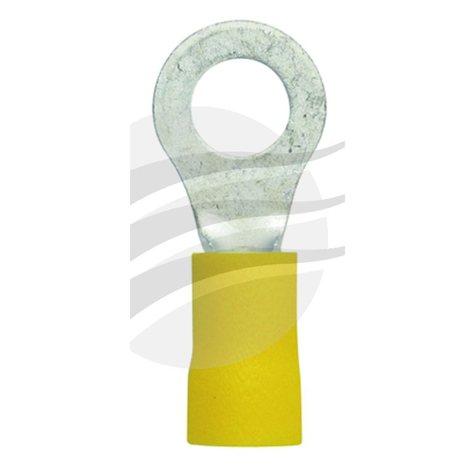 Ring Terminal 6mm Insul PVC Copper Sleeve DBL Crimp Yellow Jaylec