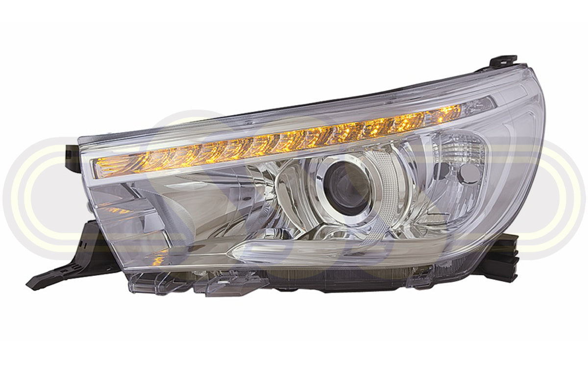 Toyota Hilux 1988-On Head Lamp Set Left Hand + Right Hand Chrome (12/17-On)