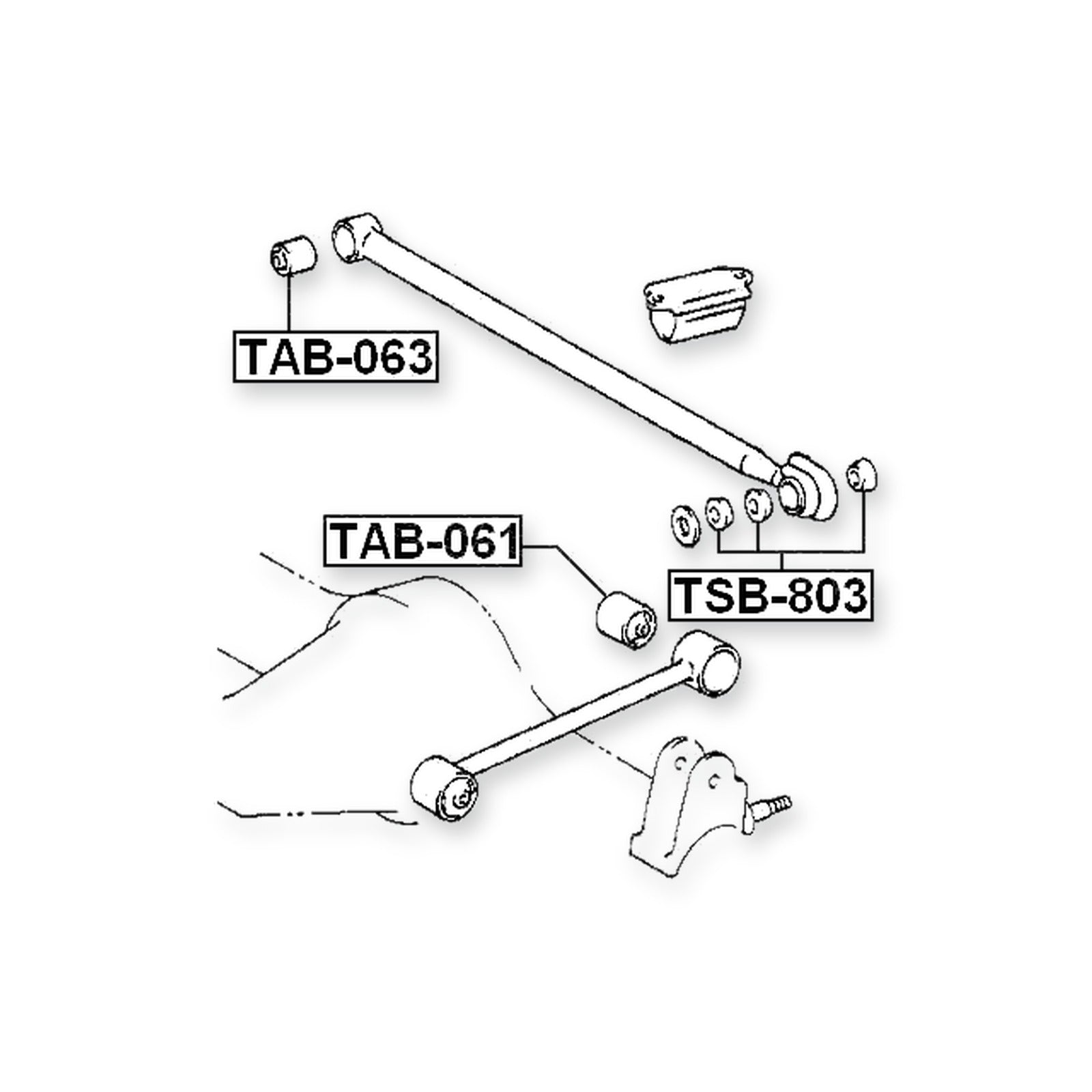Toyota Blizzard Rear Lower Bushing Lateral Control Rod