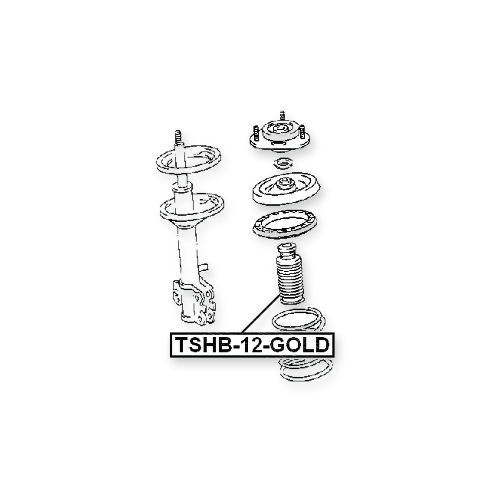 Toyota Caldina Front Universal Boot With Jounce Bumper, Shock Absorber Hq D12