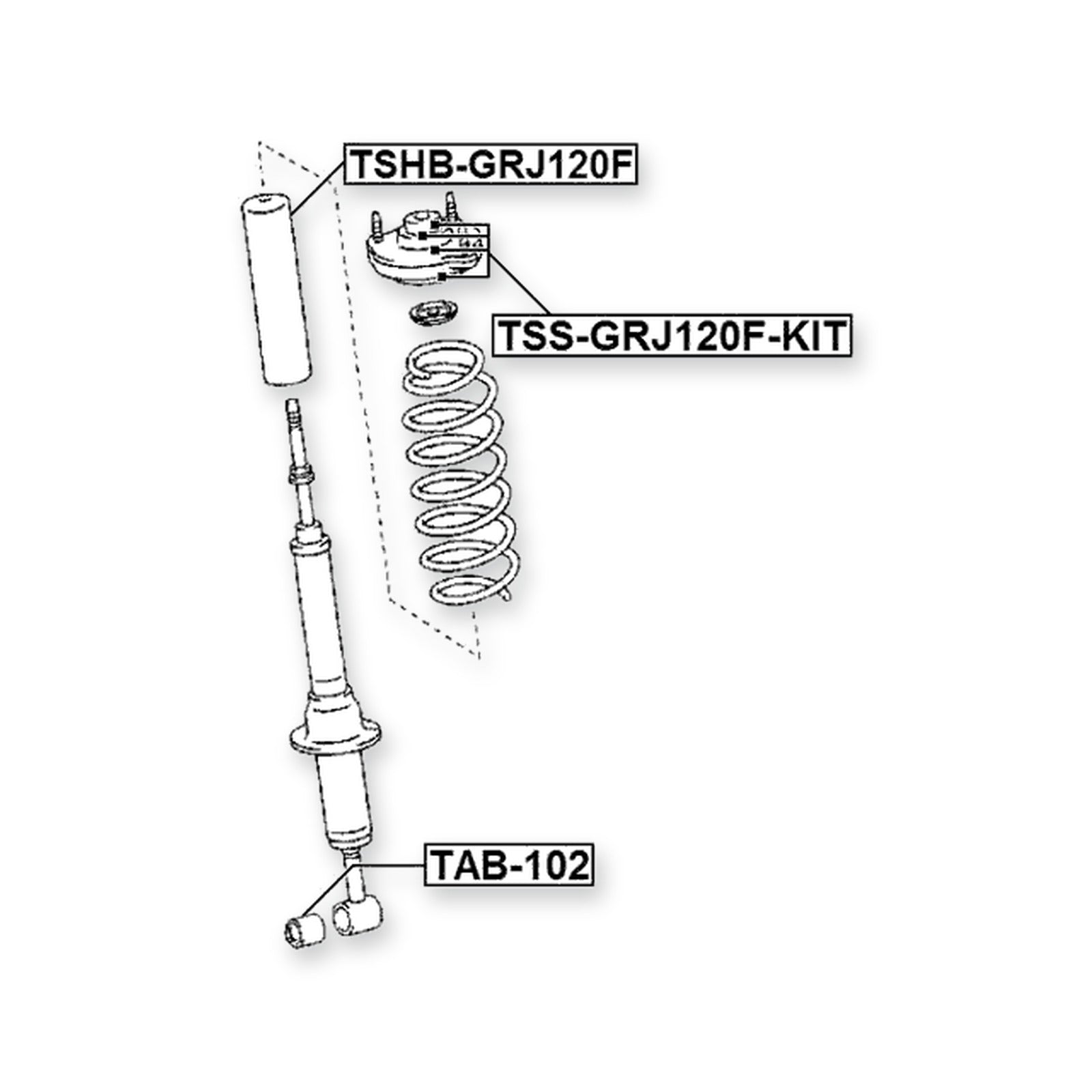 Lexus GX470 UZJ120 Front Shock Absorber Boot