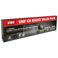 GME UHF CB Radio 80 Channel Value Pack INC TX3500 AE4018K2 MB407SS MB024SS MC557