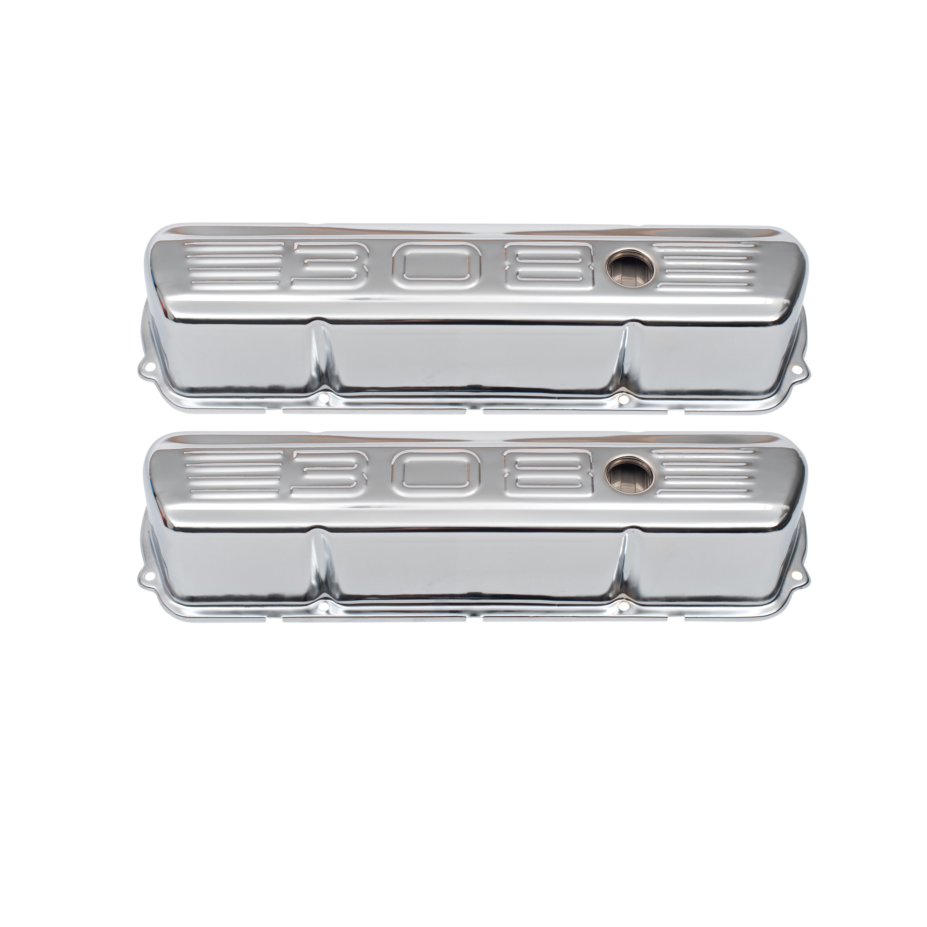 TFI Racing Valve Covers Chrome Holden V8 253-308 Red + Motor 308 Logo Baffled-pr
