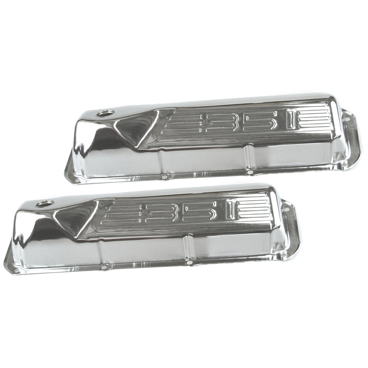 TFI Racing Valve Covers Chrome Ford V8 Cleveland 302-351-400 Motor Baffled-pr